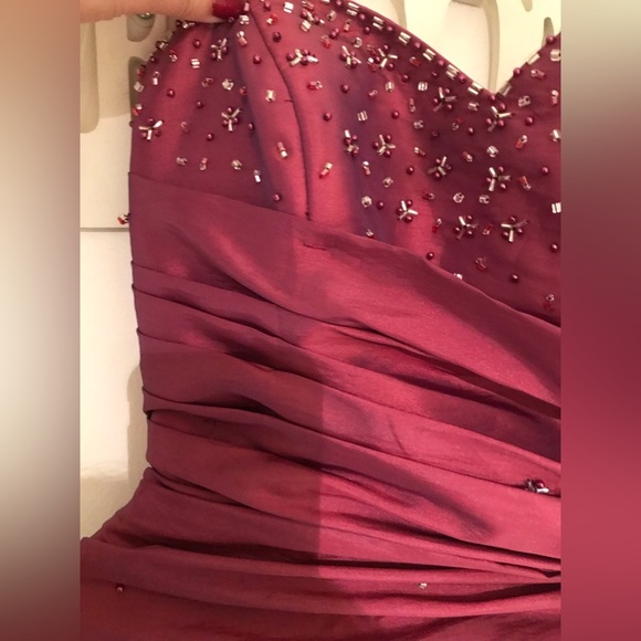 Beautiful Burgundy gown for sale - prom or bridal events it’s yours - Picture 2 of 13